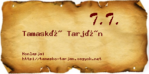 Tamaskó Tarján névjegykártya